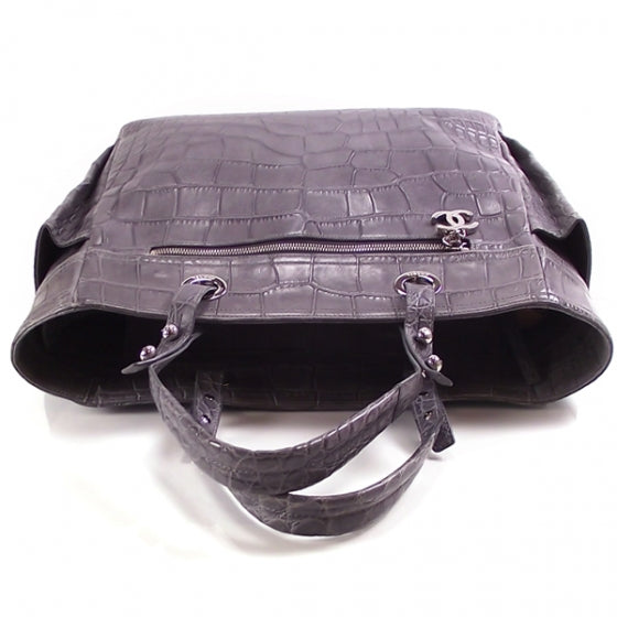 Crocodile Shopping Tote Gray