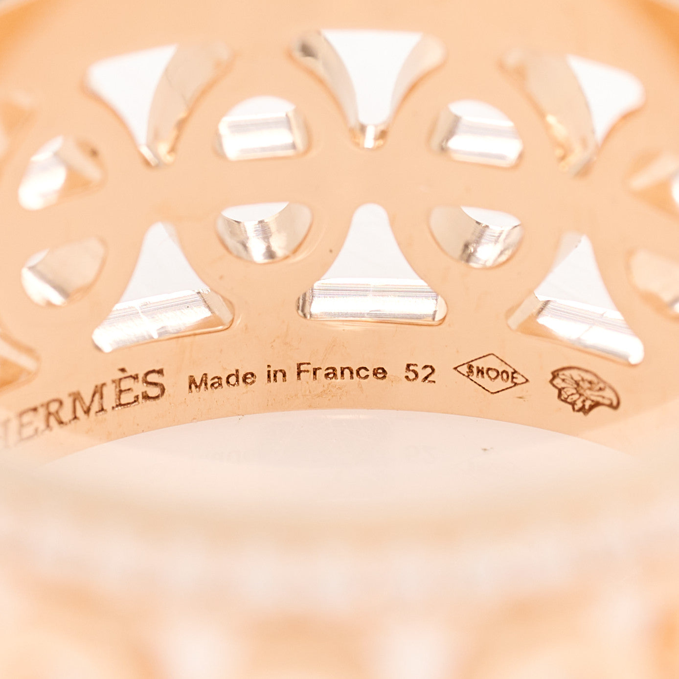 18K Rose Gold Diamond PM Chaine d'Ancre Divine Ring 52 6