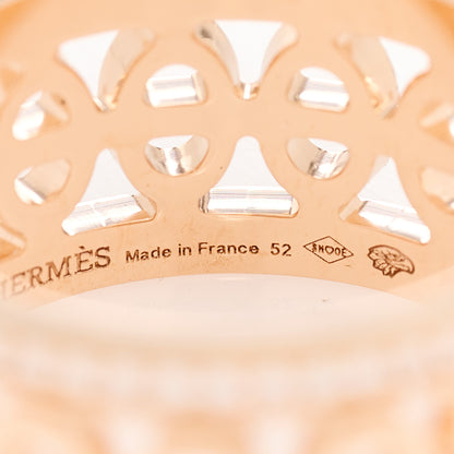Hermes 18K Rose Gold Diamond PM Chaine d'Ancre Divine Ring 52 6 3 of 4