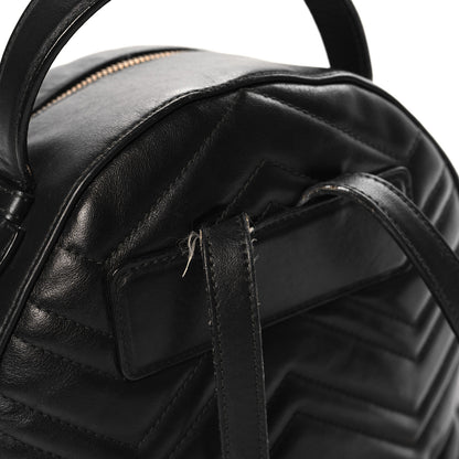 Gucci Calfskin Matelasse GG Marmont Dome Backpack Black 14 of 14
