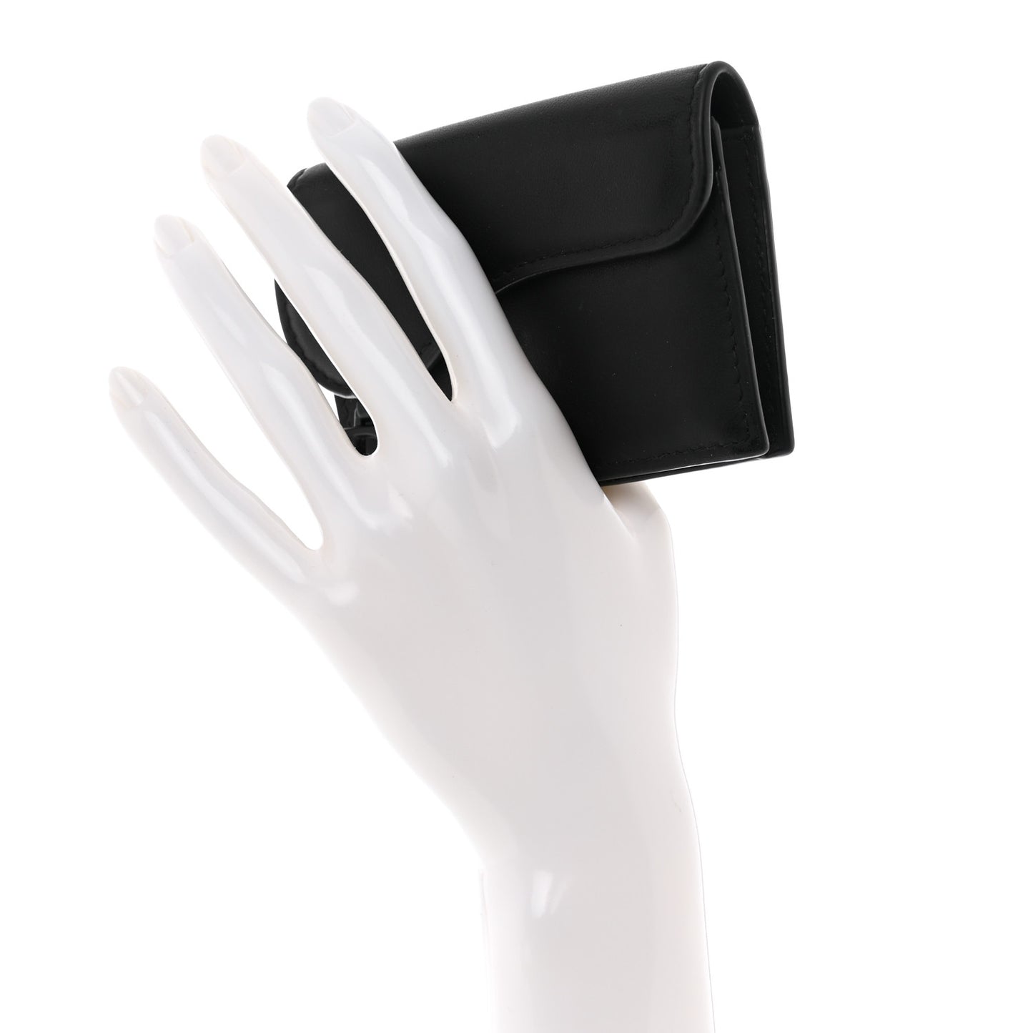 Ultra Matte Calfskin Saddle Card Holder Black