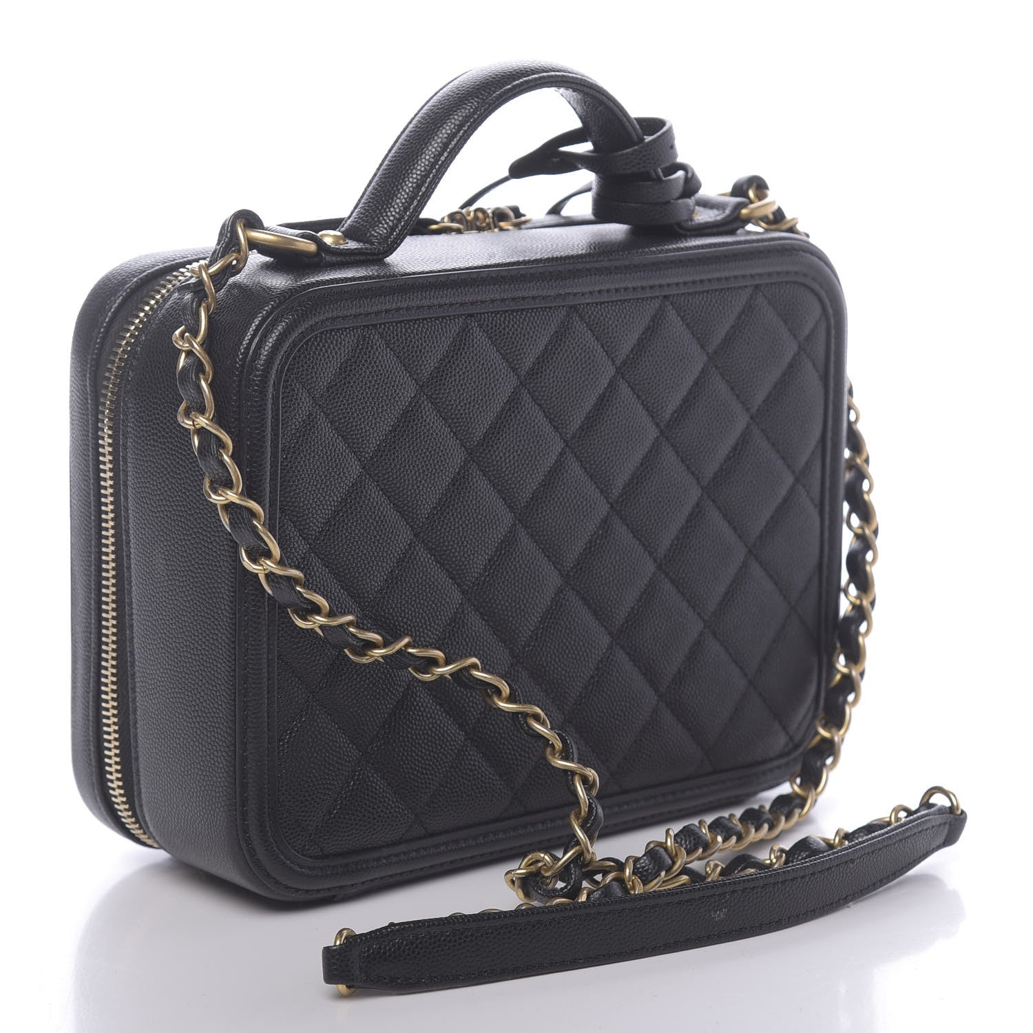 Chanel Caviar Quilted Medium CC Filigree Vanity Case Black 3 of 10