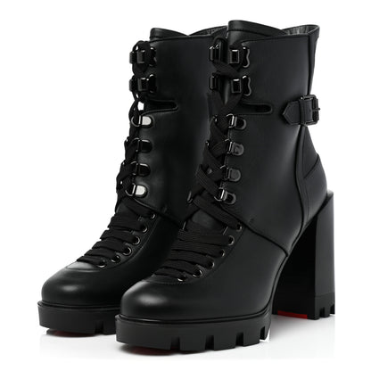 Christian Louboutin Calfskin Macademia 100 Biker Platform Boots 40.5 Black 3 of 12