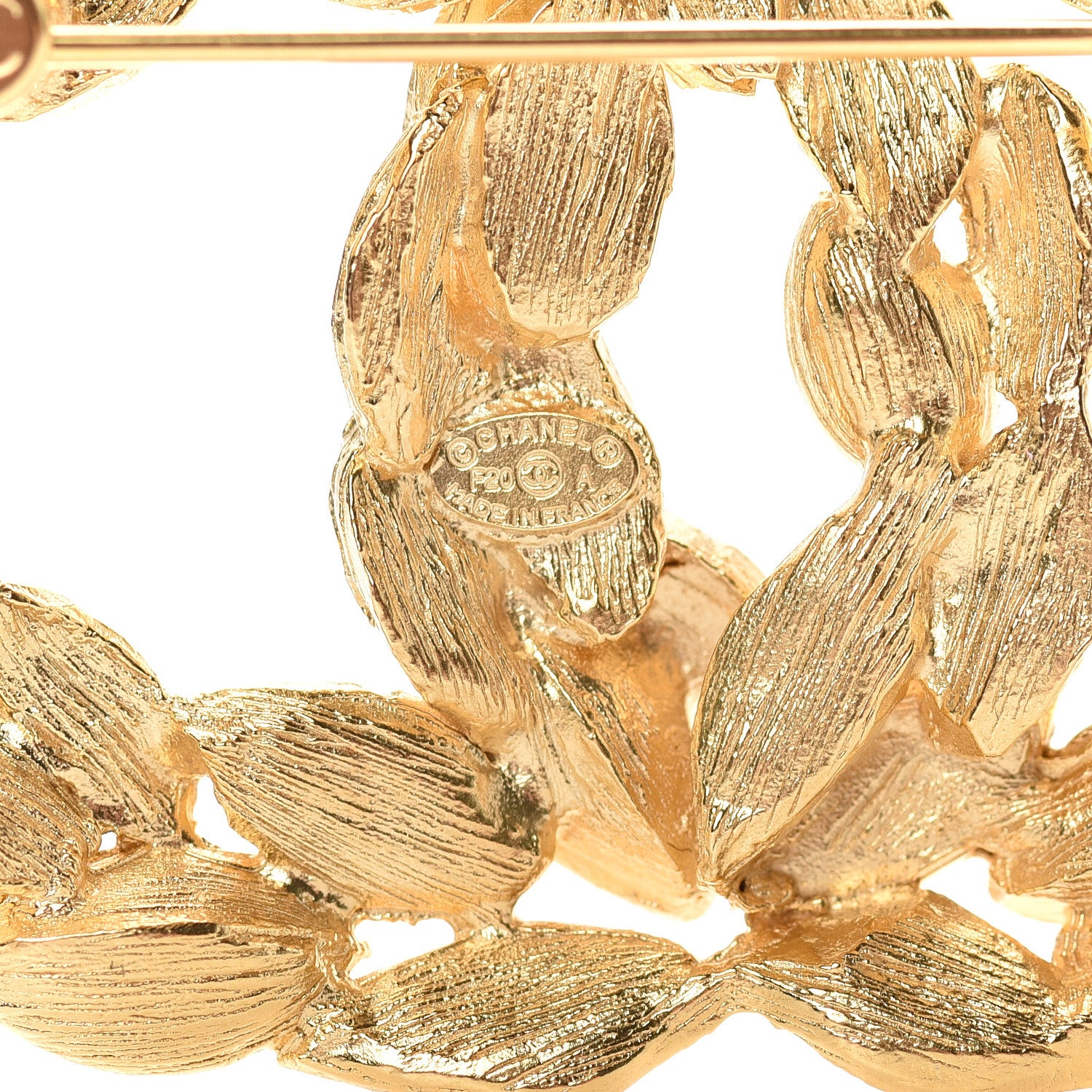 Chanel Crystal Strass CC Brooch Gold 3 of 4