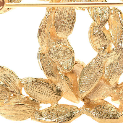 Chanel Crystal Strass CC Brooch Gold 3 of 4