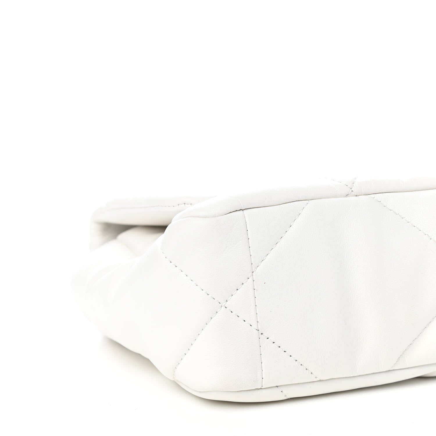 Chanel Shiny Goatskin Quilted Medium Chanel 19 Flap White 8 of 11