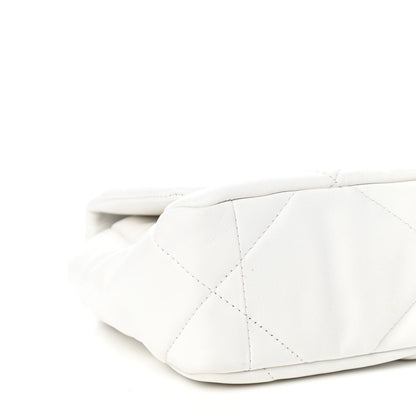 Chanel Shiny Goatskin Quilted Medium Chanel 19 Flap White 8 of 11