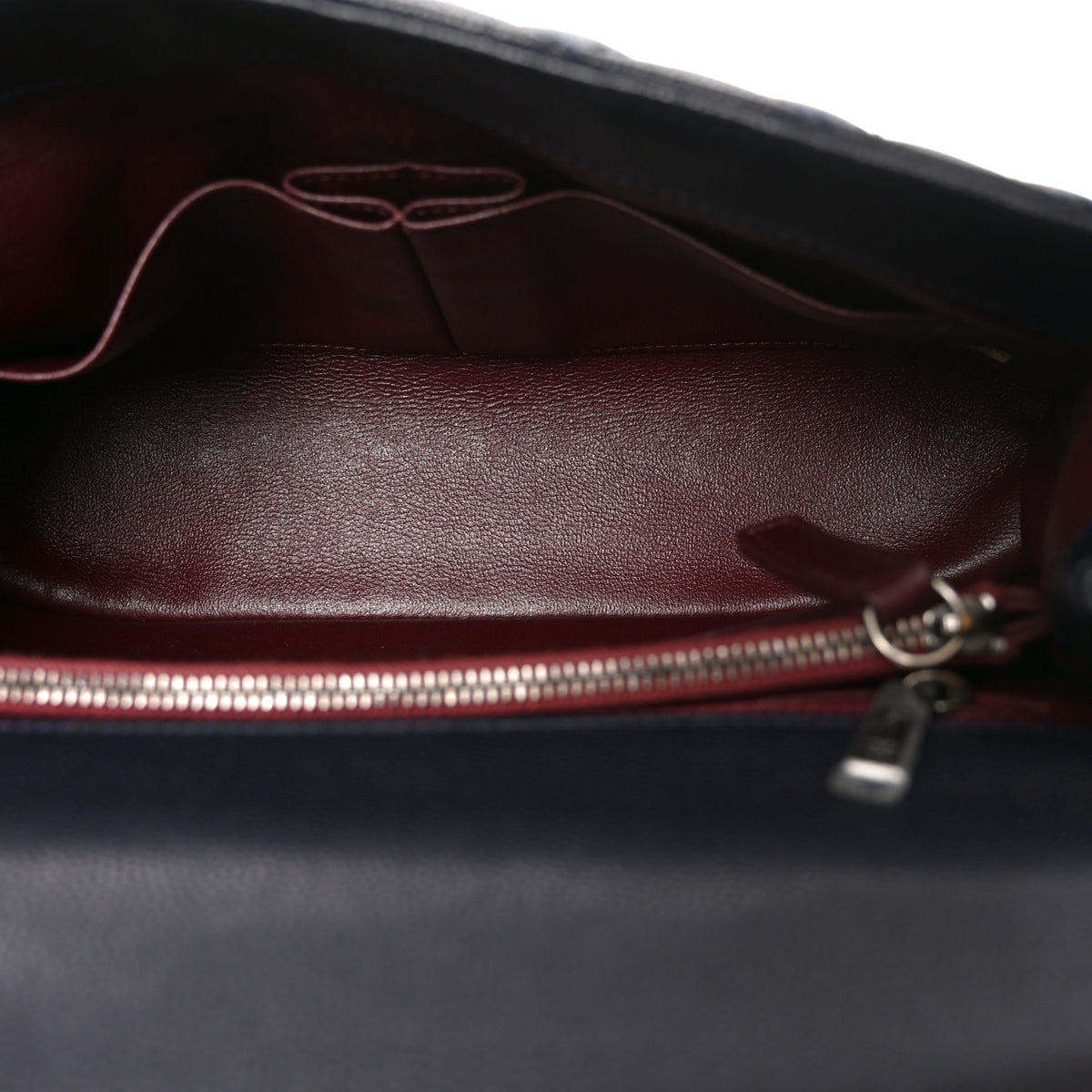 Caviar Lizard Embossed Quilted Small Coco Handle Flap Navy Blue