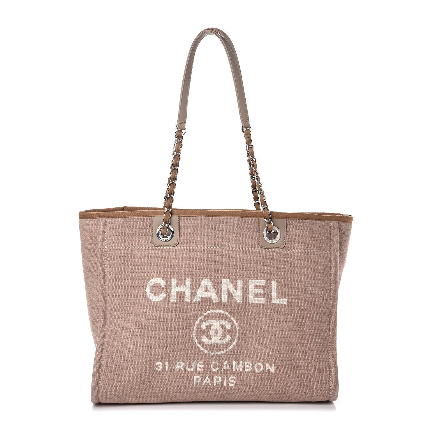 Canvas Deauville Small Tote Beige