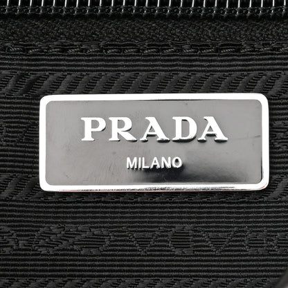 Prada Metallic Tessuto Nylon Metal Studded Shoulder Bag Ferro Black 6 of 10