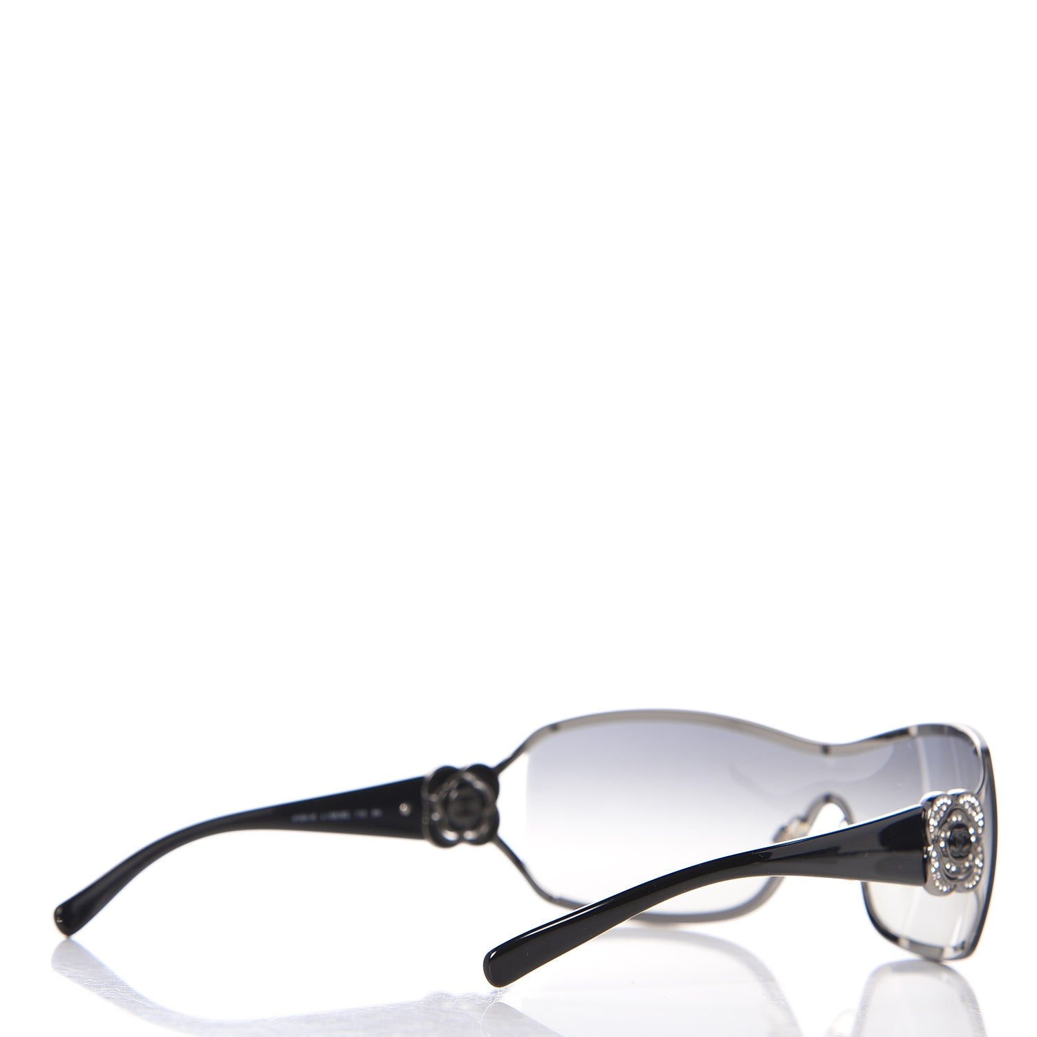Chanel Swarovski Crystal Camellia CC Sunglasses 4164-B Black 4 of 8