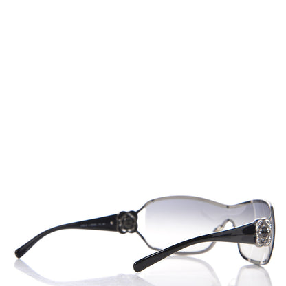 Chanel Swarovski Crystal Camellia CC Sunglasses 4164-B Black 4 of 8