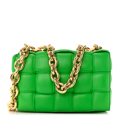 Bottega Veneta Lambskin Maxi Intreccio Padded Chain Cassette Crossbody Bag Parakeet 1 of 11