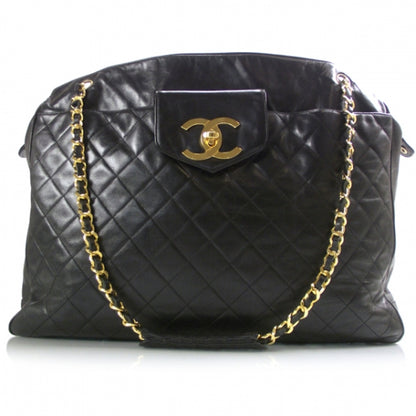 Chanel Lambskin Quilted Weekender Bag Black 1 of 13