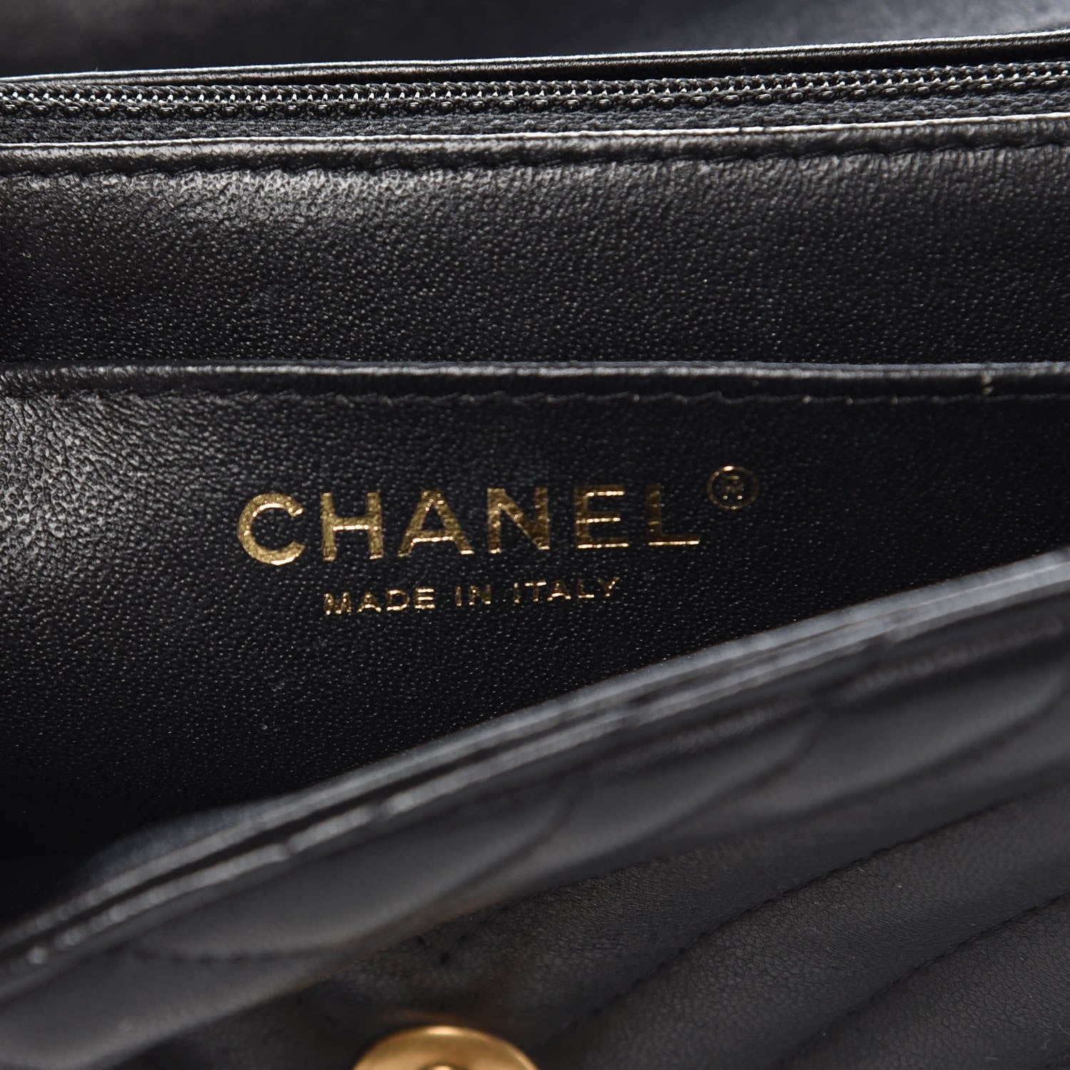 Chanel Lambskin Chevron Quilted Mini Square Flap Black 6 of 12