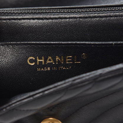 Chanel Lambskin Chevron Quilted Mini Square Flap Black 6 of 12