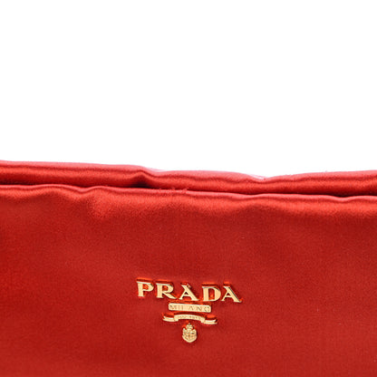 Prada Satin Evening Clutch Fuoco 10 of 13