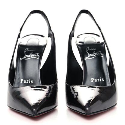 Christian Louboutin Metallic Patent Psychic Hot Chick Slingback 100 Pumps 36.5 Black 2 of 8
