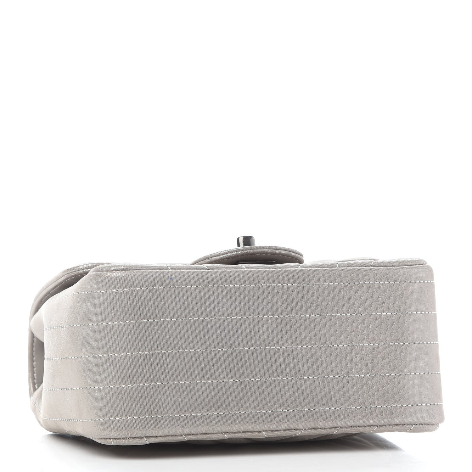 Chanel Iridescent Calfskin Chevron Quilted Mini Square Flap Silver 4 of 9