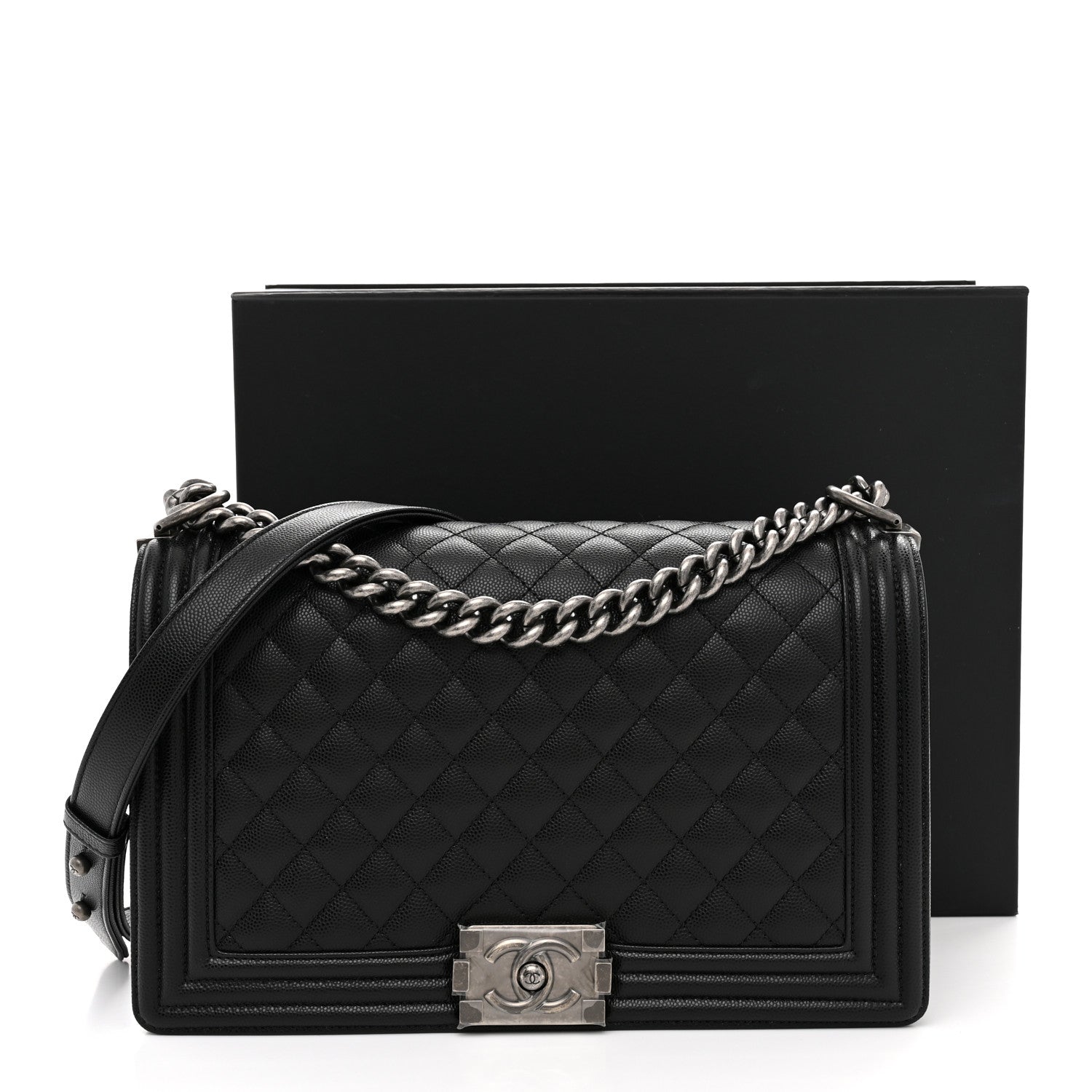 Chanel Caviar Quilted New Medium Boy Flap Black 11 of 11