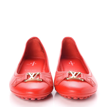 Louis Vuitton Calfskin Oxford Ballerina Flats 37.5 Rouge 2 of 9