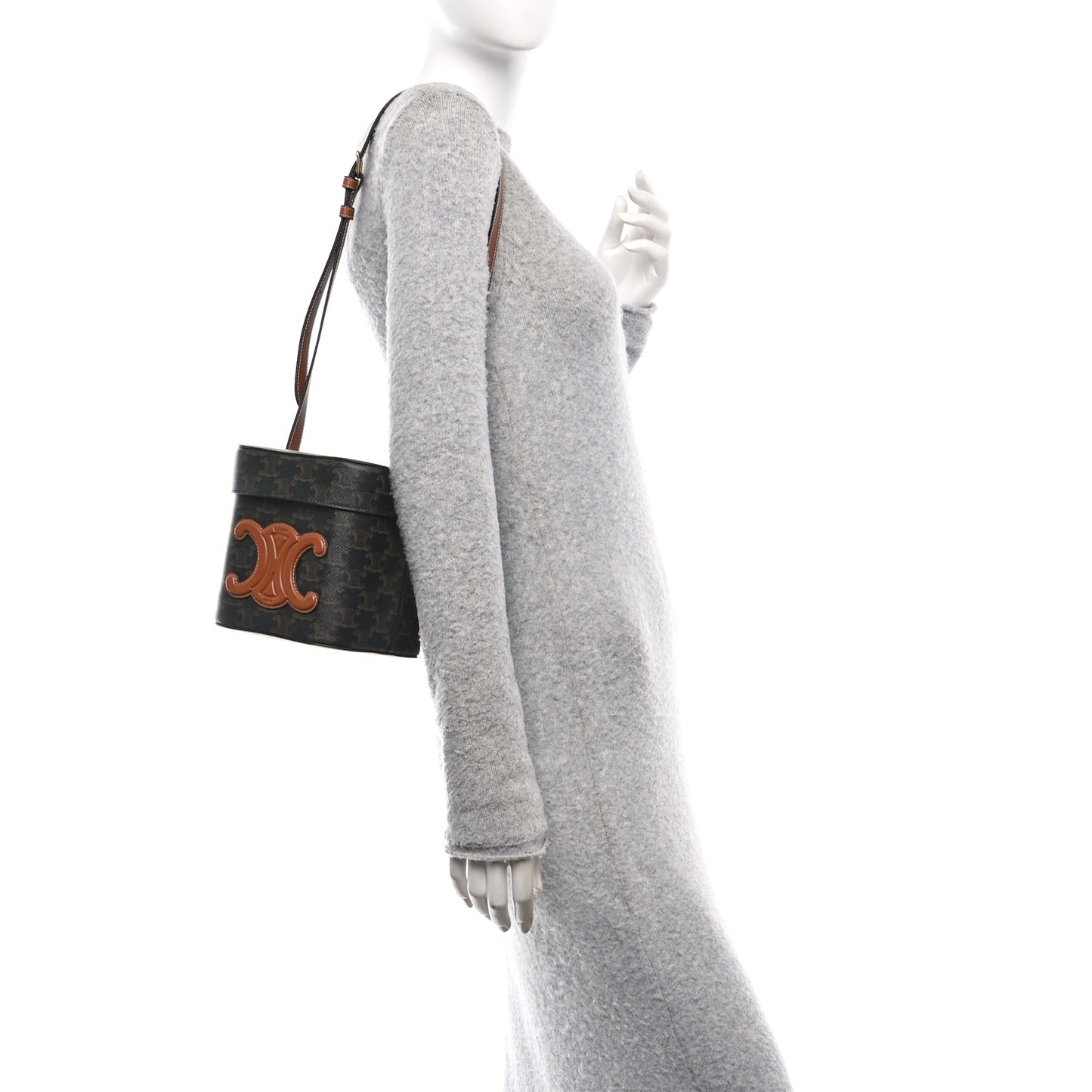 Triomphe Canvas Calfskin Medium Cuir Triomphe Box Tan