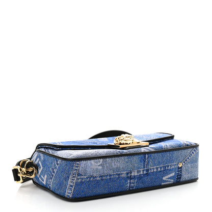 Fendi X VERSACE Denim Fendace Patchwork Baguette Blue 4 of 9