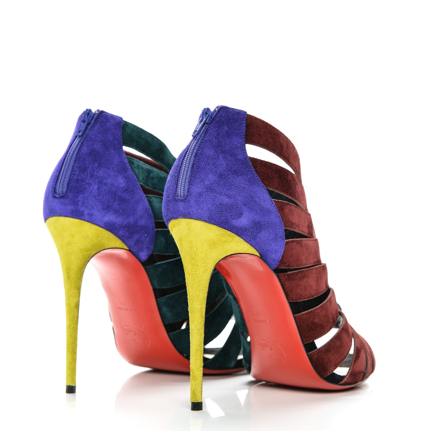 Suede Toot Mignonne 100 Cutout Heels 40.5 Multi