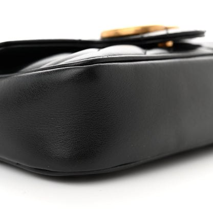 Gucci Calfskin Matelasse Super Mini GG Marmont Shoulder Bag Black 10 of 11