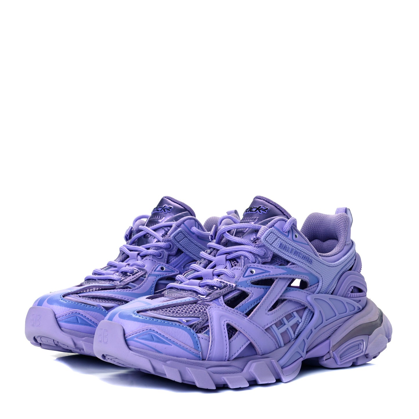 Rubber Mesh Full Color Womens Track.2 Open Sneakers 37 Lilac