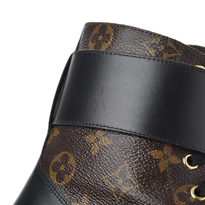Louis Vuitton Monogram Calfskin Wonderland Flat Ranger Boots 36 Black 10 of 22