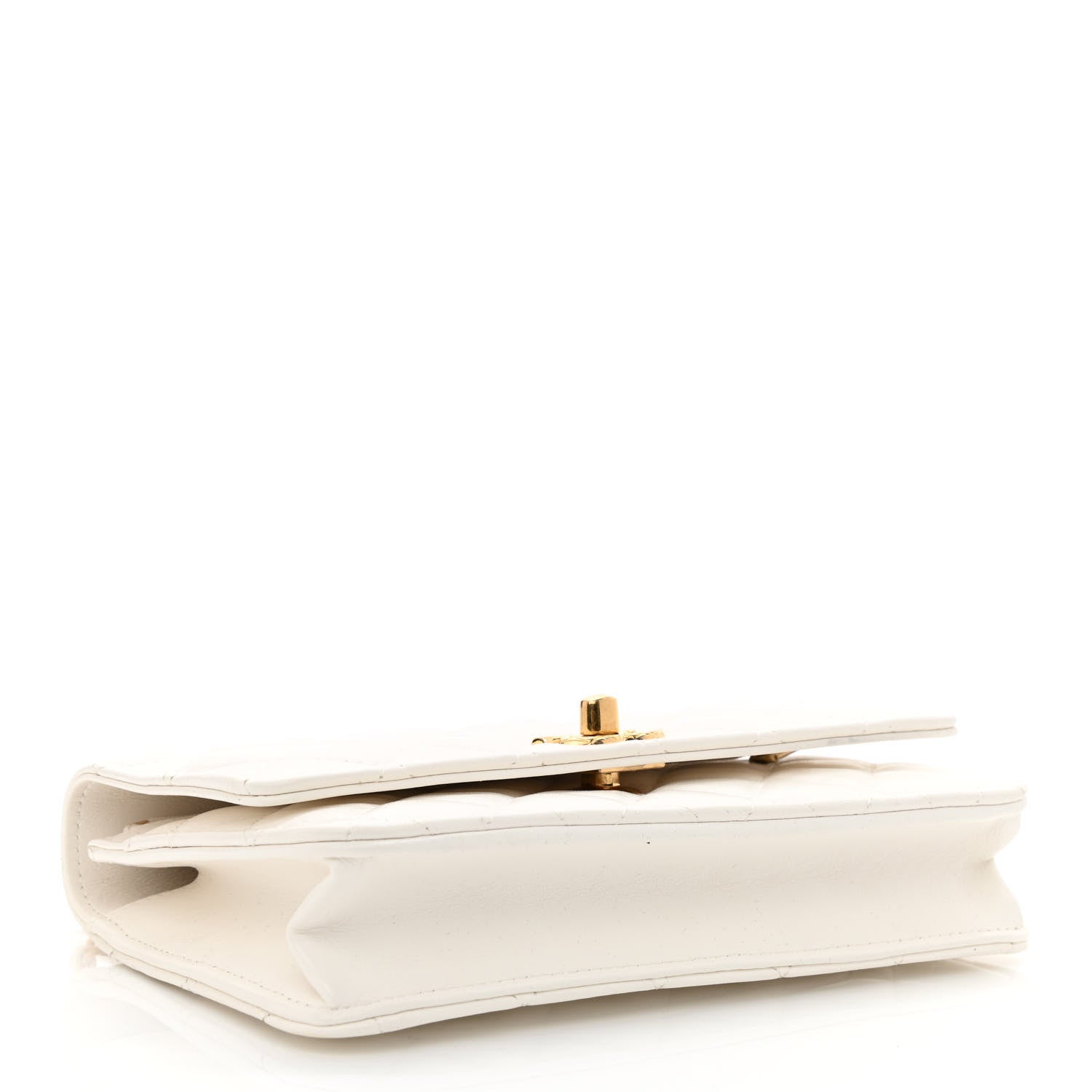 Chanel Lambskin Quilted CC Wallet On Chain WOC White 3 of 11