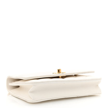 Chanel Lambskin Quilted CC Wallet On Chain WOC White 3 of 11