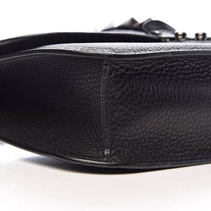 Valentino Garavani Pebbled Calfskin Medium Glam Lock Rockstud Flap Black 9 of 11