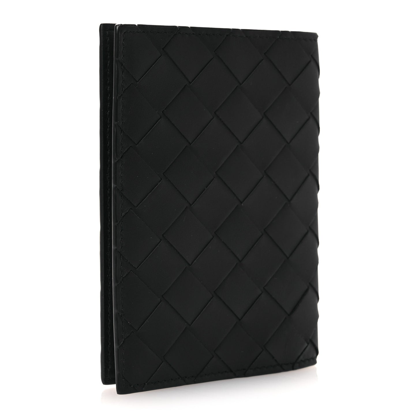 Nappa Intrecciato Passport Case Black
