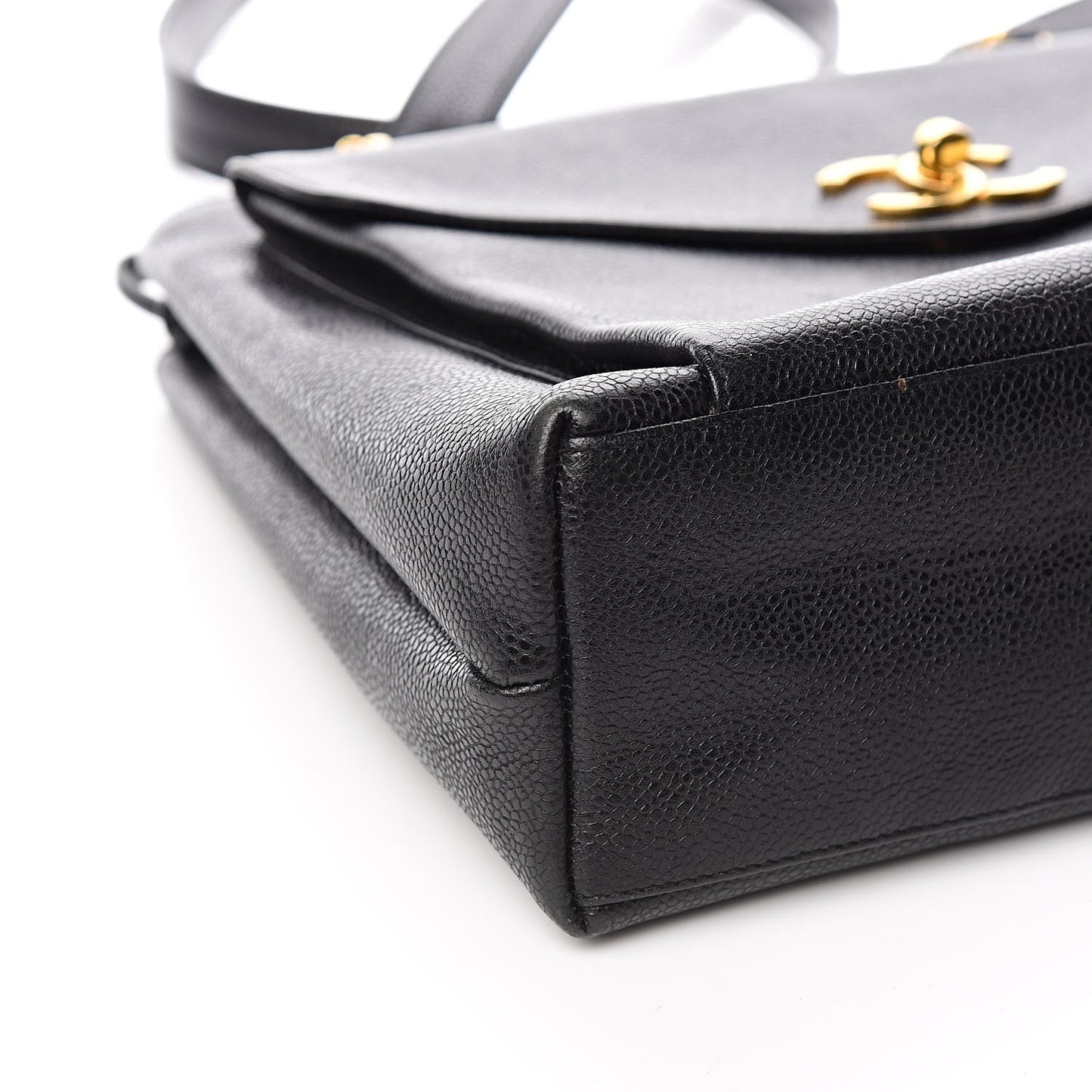 Caviar Flap Shoulder Bag Black