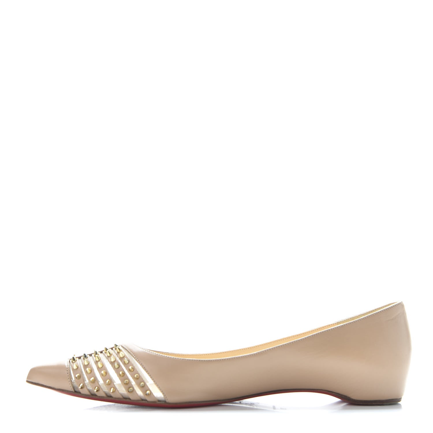 Christian Louboutin Kid Bareta Flats 39 Nude Light Gold 1 of 9