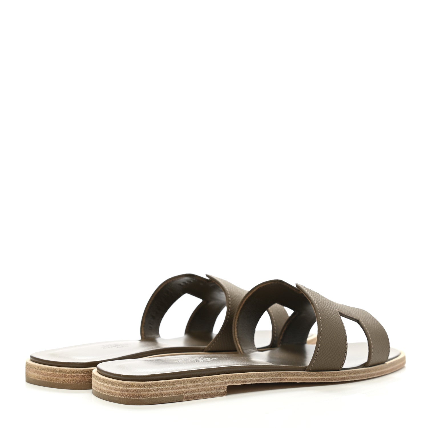Hermes Epsom Oran Sandals 37 Etoupe 4 of 9