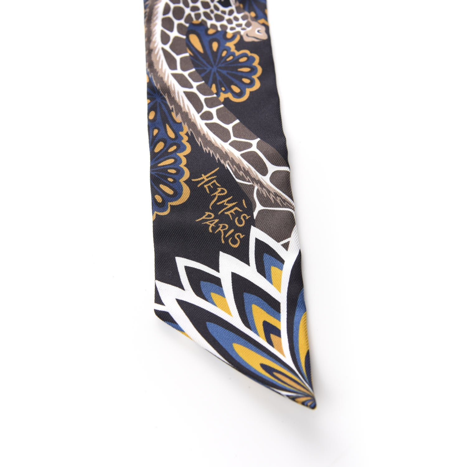 Hermes Silk Three Graces Twilly Black Gold Taupe 4 of 4