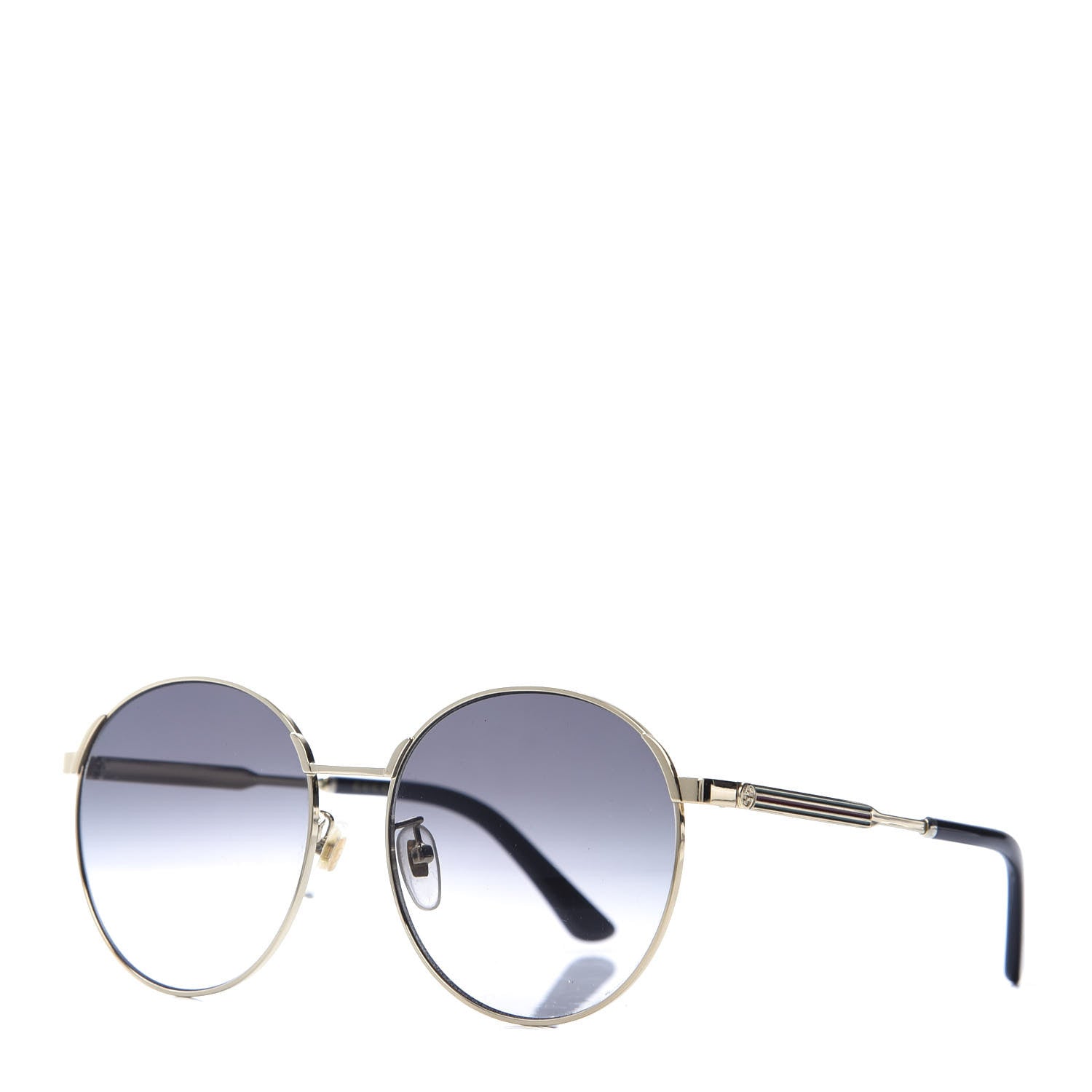 Gucci Web Round Sunglasses GG0206SK Gold 1 of 8