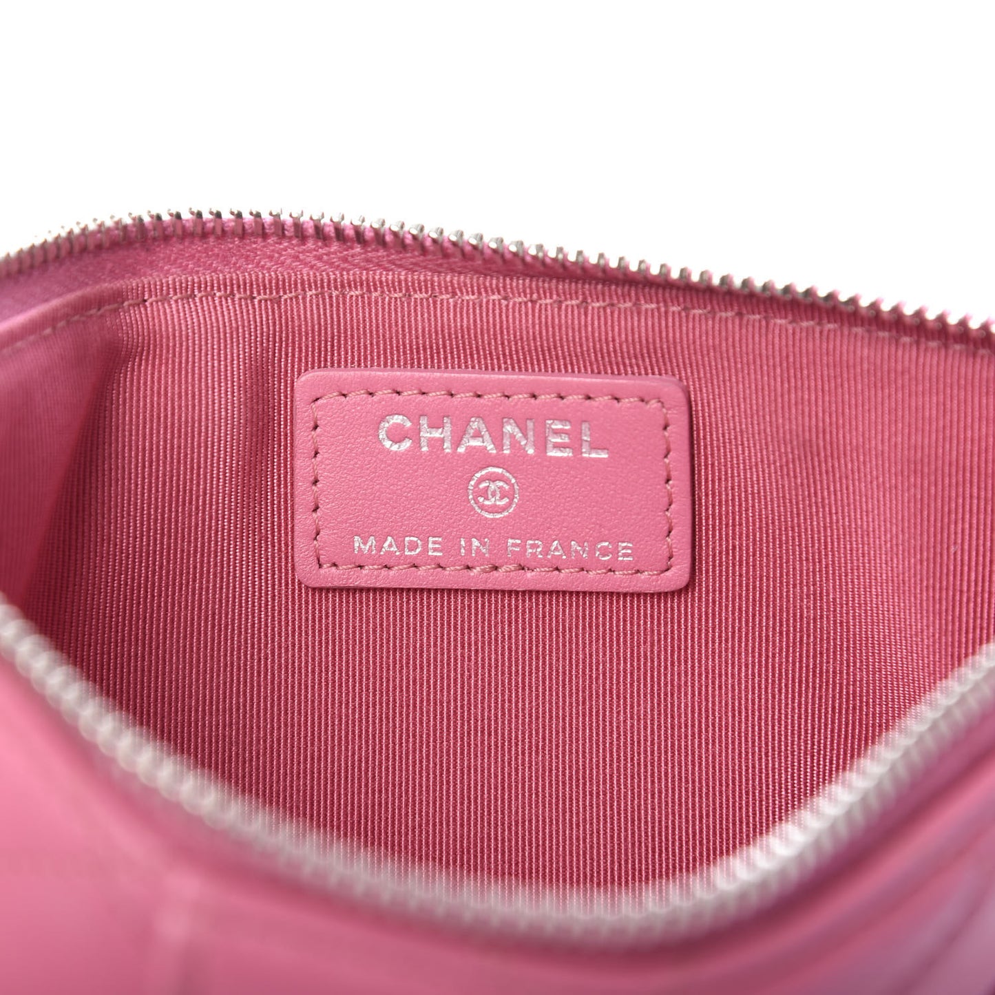 Lambskin Quilted Classic Flat Wallet Pouch Pink