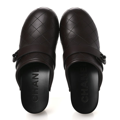 Chanel Calfskin CC Turn Lock Clogs 36 Dark Brown 2 of 12