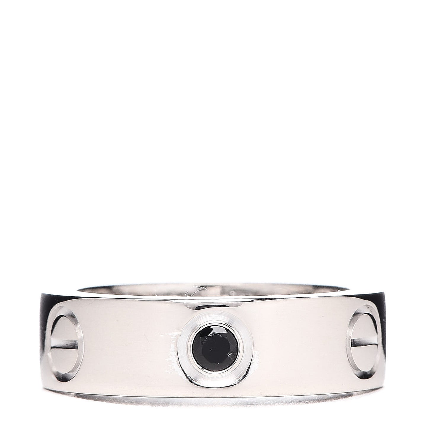 18K White Gold Sapphire 5.5mm LOVE Ring 48 4.5