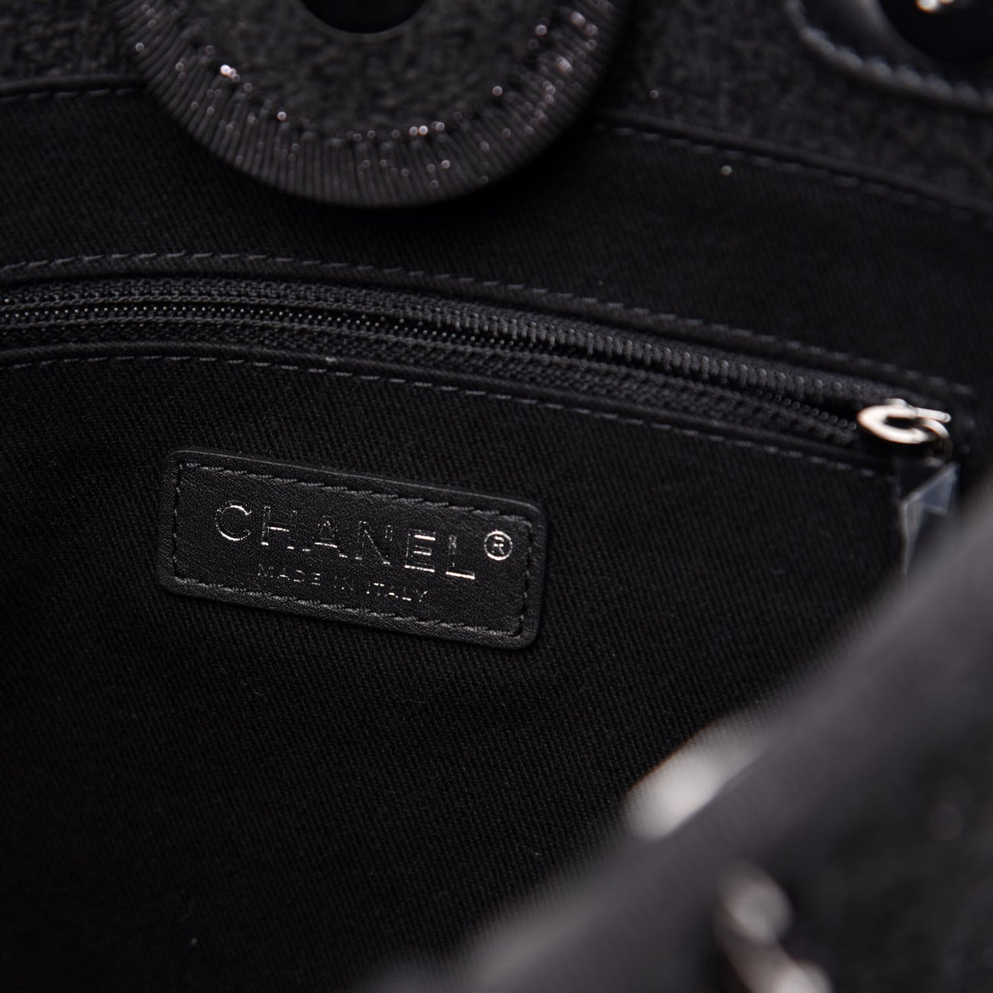 Lurex Boucle Mini Deauville Tote Black