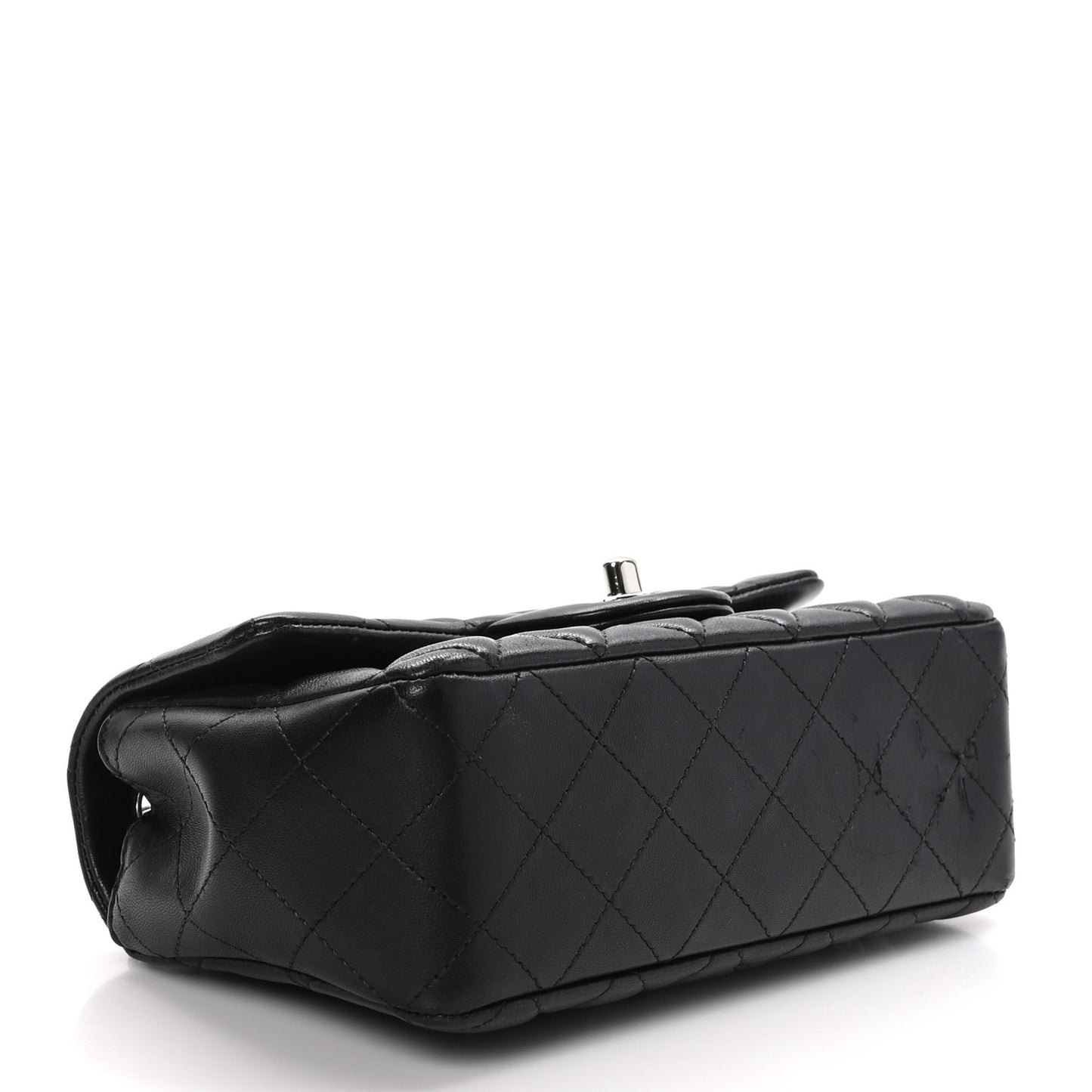 Lambskin Quilted Mini Rectangular Flap Black