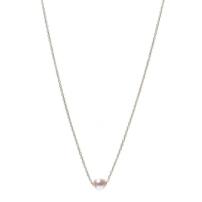 Mikimoto 18K Yellow Gold Akoya Pearl 8mm Single Pendant Necklace 1 of 7