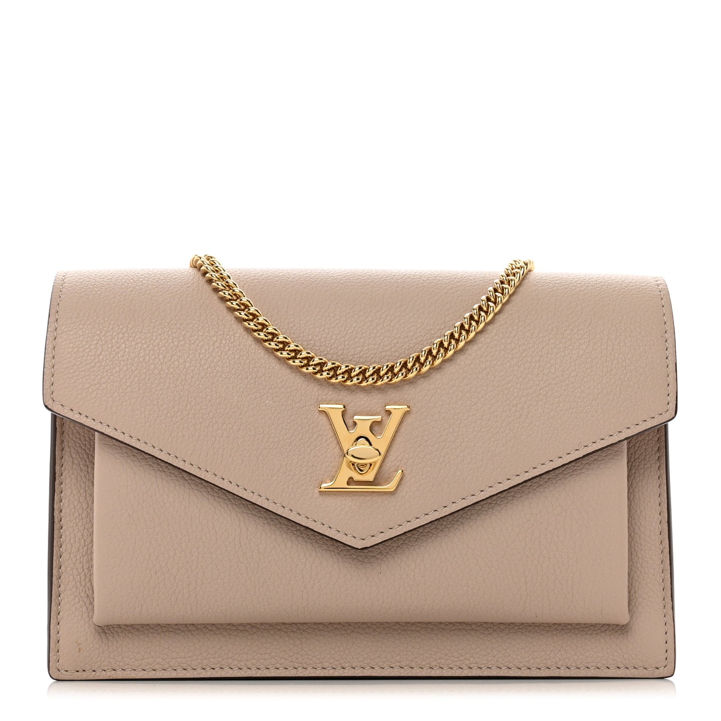 Soft Calfskin My Lockme Chain Pochette Greige