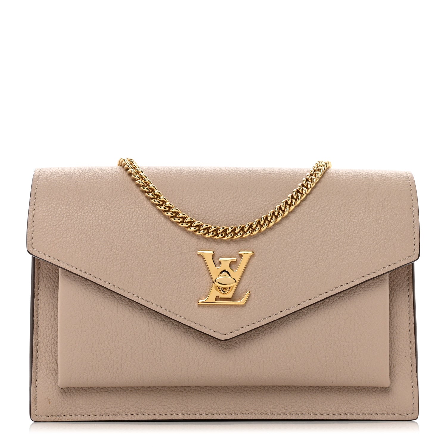 Louis Vuitton Soft Calfskin My Lockme Chain Pochette Greige 1 of 9