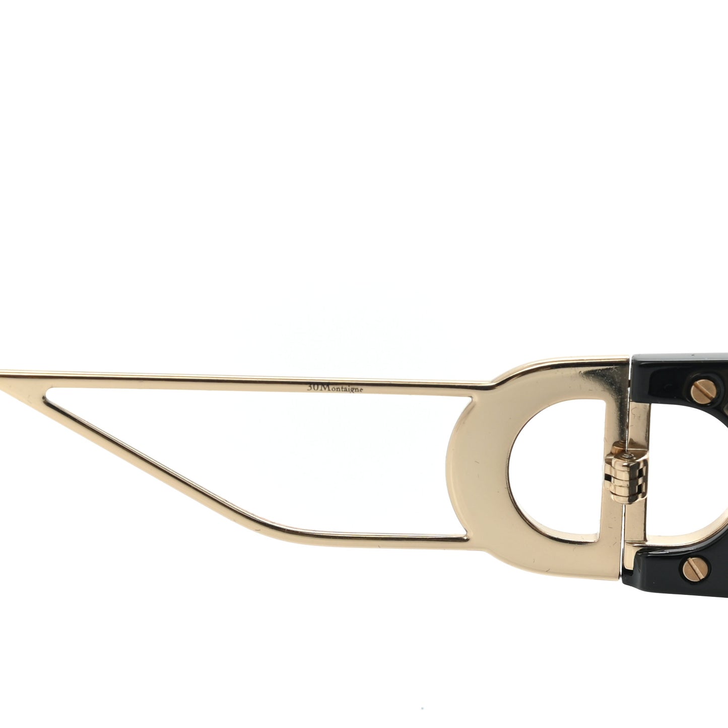 Acetate Square 30 Montaigne Sunglasses Black Gold
