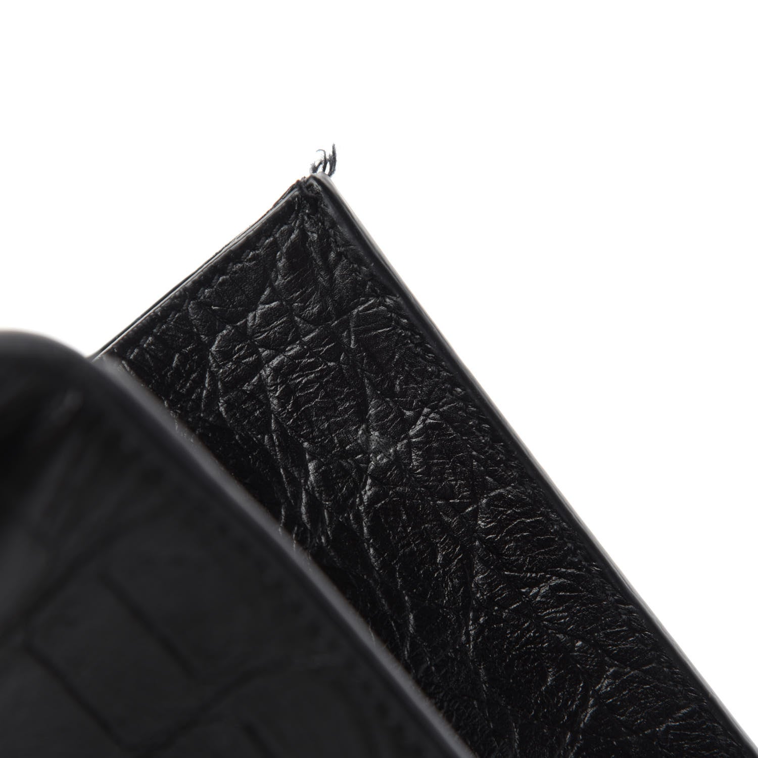 Saint Laurent Calfskin Crocodile Embossed Medium Classic Monogram Kate Tassel Satchel Black 9 of 12